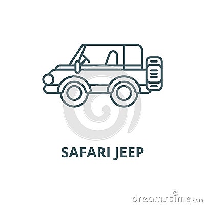 Safari jeep vector line icon, linear concept, outline sign, symbol Vector Illustration