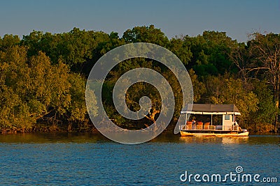 Safari ships cruising Zambezi river. Editorial Stock Photo
