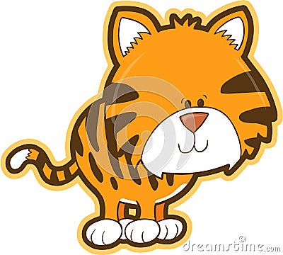 Safari Tiger Vector Vector Illustration