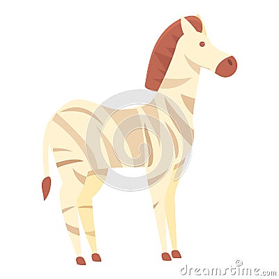 Safari zebra icon, cartoon style Vector Illustration