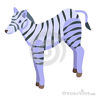 Safari zebra icon isometric vector. Africa animal Vector Illustration