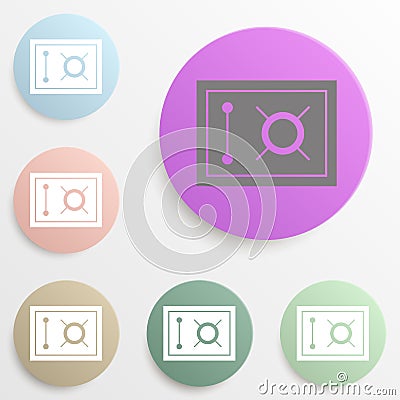 Safe badge color set. Simple glyph, flat vector of web icons for ui and ux, website or mobile application Stock Photo