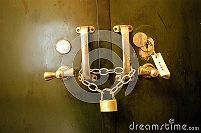 Safe in a bank for securing money Stock Photo