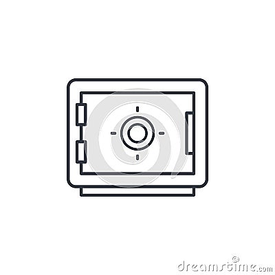 Safe, banking, money security, cash protection thin line icon. Linear vector symbol Vector Illustration