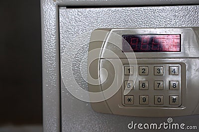 Safe box with keys for combination number lock Stock Photo