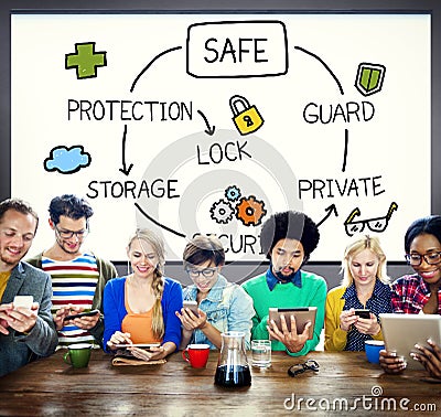 Safe Data Protection Storage Security Guard Concept Stock Photo