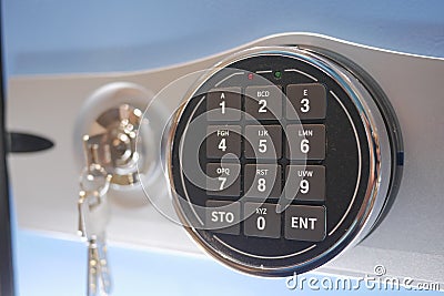 Safe dial lock close up background Stock Photo