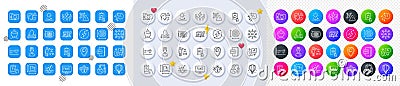 Safe energy, Circle area and Chemistry lab line icons. For web app, printing. Line icons. Vector Vector Illustration