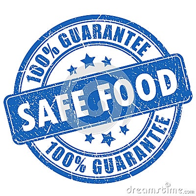 Safe food guarantee stamp Vector Illustration