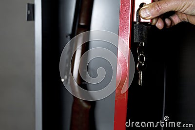 Safe With A Gun Stock Photo