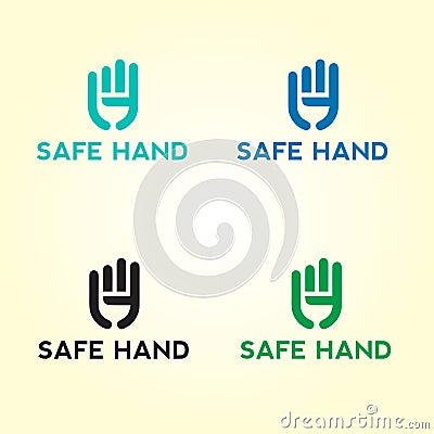 Safe Hand Care logo designs, Teamwork Logo template designs Vector Illustration