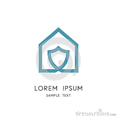 Safe home logo - protection and security Vector Illustration