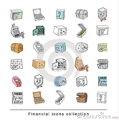 Safe icon,hand drawn vector illustration Vector Illustration