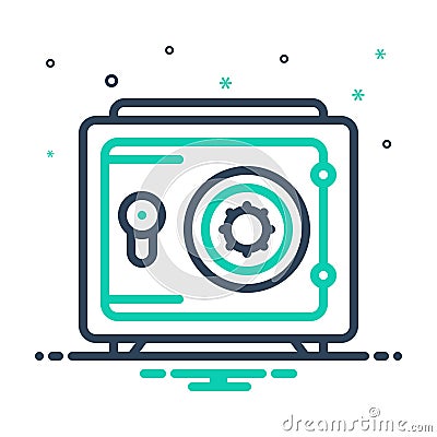 Mix icon for Safe, money and locker Vector Illustration