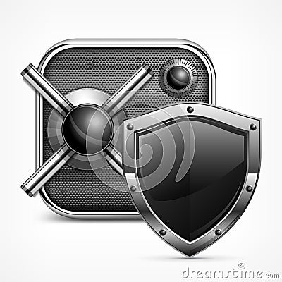 Safe icon & shield Vector Illustration