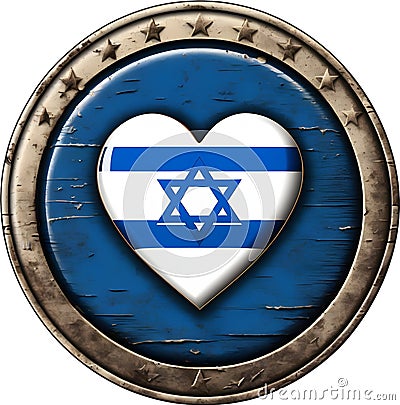 Safe Israel emblem design. AI-Generated. Stock Photo