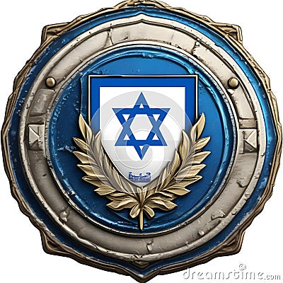 Safe Israel emblem design. AI-Generated. Stock Photo