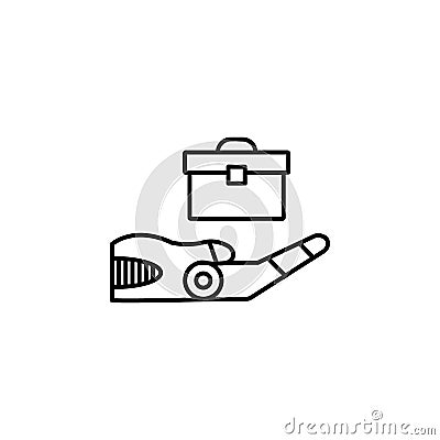 Safe mode technology concept line icon. Simple element illustration. Safe mode technology concept outline symbol design from artif Cartoon Illustration