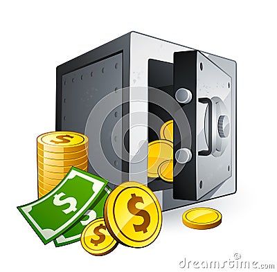 Safe and money Vector Illustration