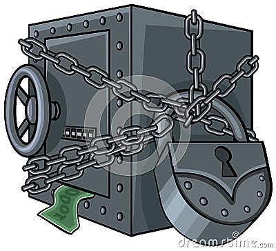 Safe with money Vector Illustration