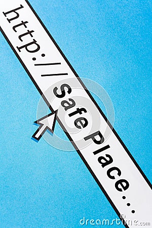 Safe Place screen Stock Photo