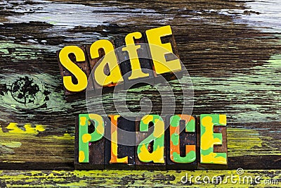 Safe place coronavirus covid-19 stay home mask protection Stock Photo