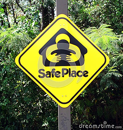 safe place sign Stock Photo