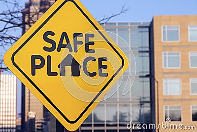 Safe place sign Stock Photo