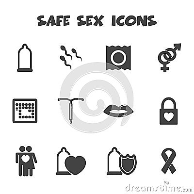 Safe sex icons Vector Illustration