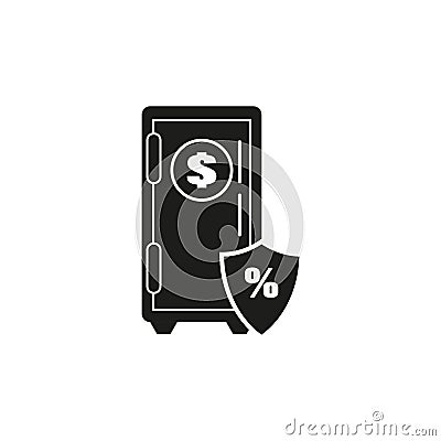 Safe shield percent icon. Vector illustration. EPS 10. Vector Illustration