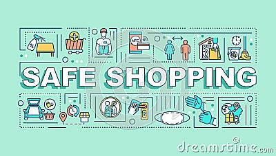 Safe shopping word concepts banner Vector Illustration