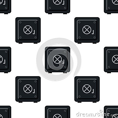 Safe Strongbox Icon Seamless Pattern Vector Illustration