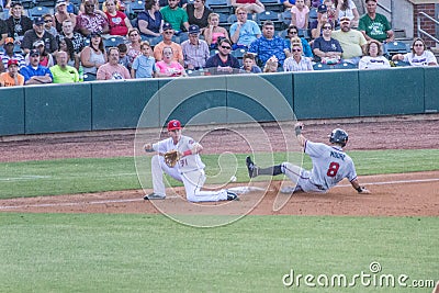 Safe at Third Base Editorial Stock Photo