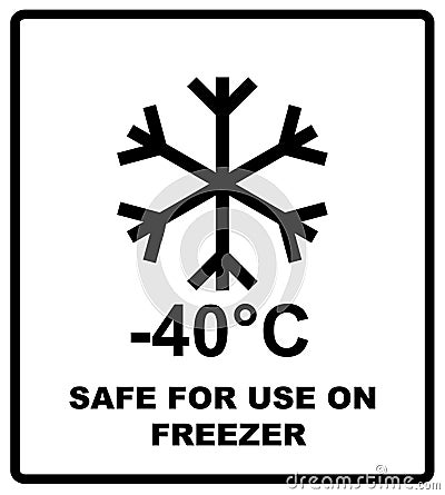 Safe for use on freezer icon , safe for use on freezer symbol. Storage in Refrigerator and Freezer packaging symbol. Vector Illustration