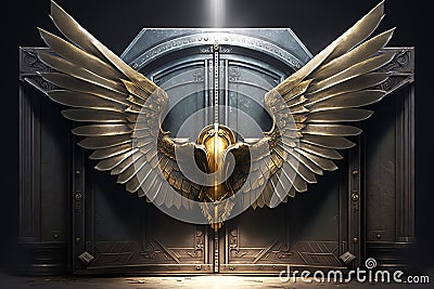 Safe with wings. Generative AI. Stock Photo