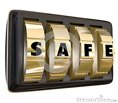 Safe Word Lock Dials Secret Security Safety Secured Password Access Stock Photo