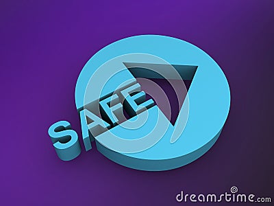 safe word on purple Stock Photo