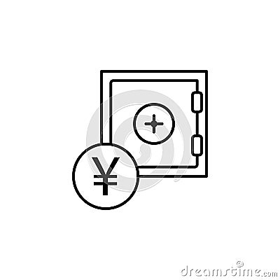 Safe, yuan icon. Element of finance illustration. Signs and symbols icon can be used for web, logo, mobile app, UI, UX Vector Illustration