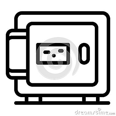 Safebox icon, outline style Vector Illustration