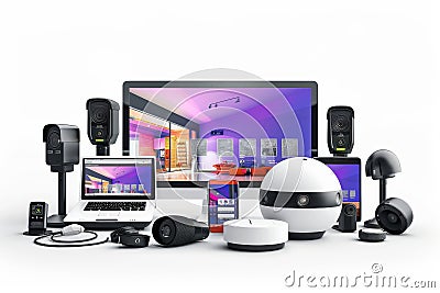 Safeguard senior animals with advanced networking in private home networks using P2MP, secure IP cameras, quick connectivity, and Cartoon Illustration