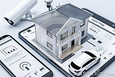 Safeguard your home with reliable security using a camcorder setup for documentary filming, integrating security with portable cam Cartoon Illustration