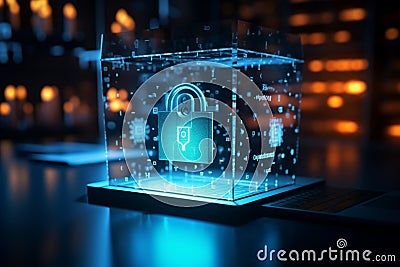 Safeguarding user privacy Cybersecurity shields through encryption, highlighting data protection Stock Photo