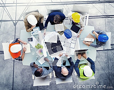 Safety Architects Design Meeting Concept Stock Photo