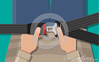 Safety belt in hand. Vector Illustration