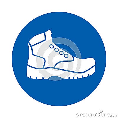 Safety shoes must be worn. M008. Standard ISO 7010 Vector Illustration