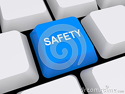 Safety button Cartoon Illustration