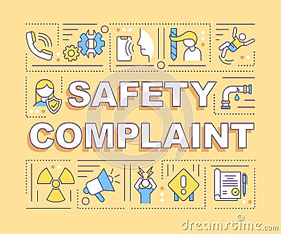 Safety complaint word concepts banner Vector Illustration