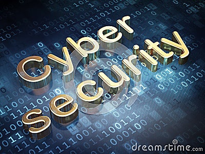Safety concept: Golden Cyber Security on digital Stock Photo