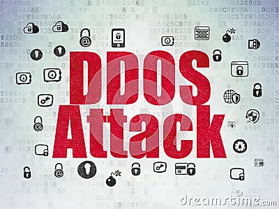 Safety concept: DDOS Attack on Digital Data Paper background Stock Photo