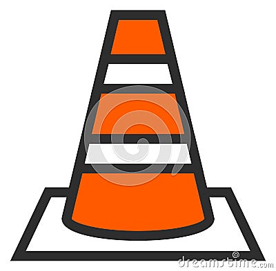 Safety cone icon. Road construction color symbol Vector Illustration